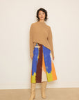 Brushstroke Printed Denim Skirt