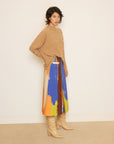 Brushstroke Printed Denim Skirt