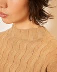 ZIGZAG BRAIDED CASHMERE BLEND SWEATER