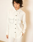 Overshirt with Pocket Embroidery