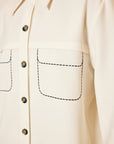 Overshirt with Pocket Embroidery