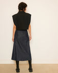 Wide Shoulder Vest with Pleats