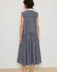 Plaid Dress with Bib and Bow