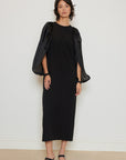 Conic Dress with Organza Sleeves