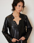 Sequin Dress with Front Pockets