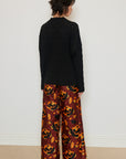 Rose Printed Brocade Pants