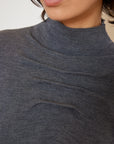 Batwing Knit with Draped Neck Detail