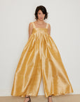 Shantung Jumpsuit with Detachable Straps