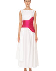 Cotton Dress with Shantung Corset