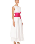 Cotton Dress with Shantung Corset