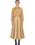 CAMEL TAFFETA SKIRT
