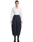 NAVY DENIM CONIC SKIRT