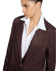 WRINKLED LOOKING BROWN SHINY JACKET