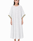 BEYAZ İŞLEMELİ KAFTAN