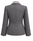 GREY SPLIT-ARM JACKET WITH SHIRT DETAILS