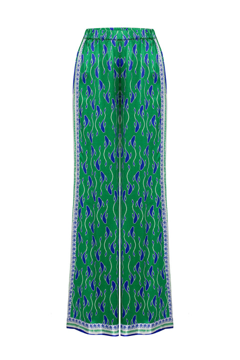 Printed Satin Pants