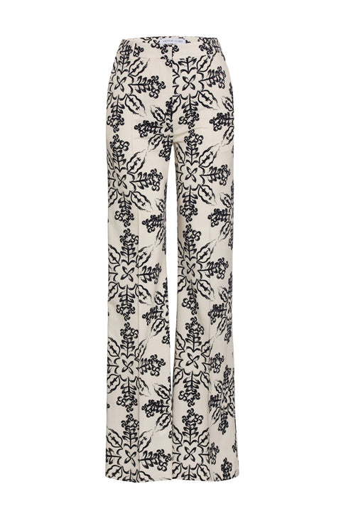 Flared Stone Print Pants