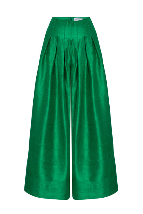 Pleated Shantung Pants
