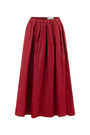 BURGUNDY SKIRT WITH PLEATS AND ELASTICATED WAISTBAND