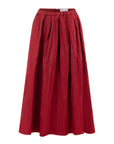 BURGUNDY SKIRT WITH PLEATS AND ELASTICATED WAISTBAND