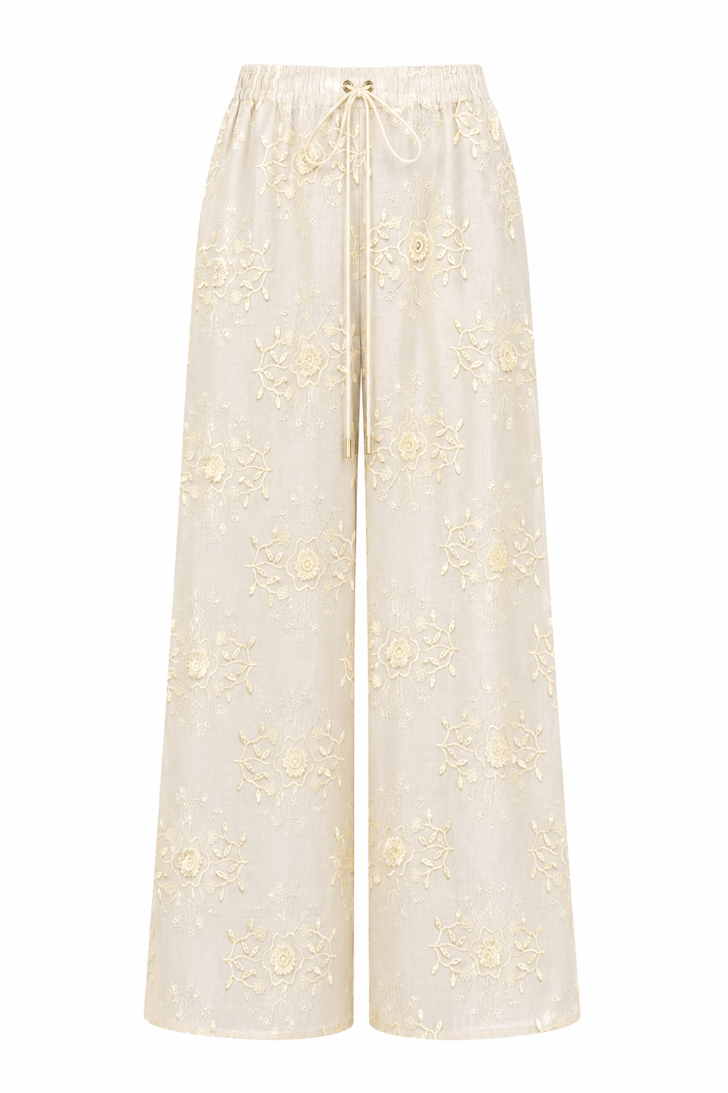 YELLOW EMBROIDERED PANTS
