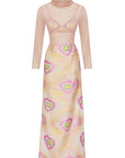 NAZAR IKAT DRESS WITH TULLE LAYER
