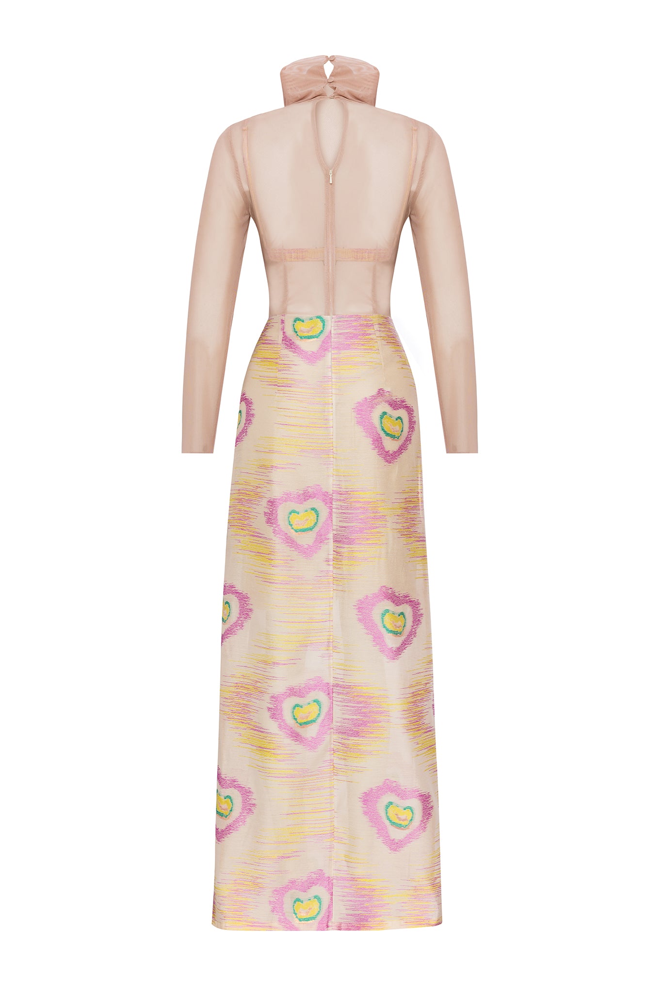 NAZAR IKAT DRESS WITH TULLE LAYER