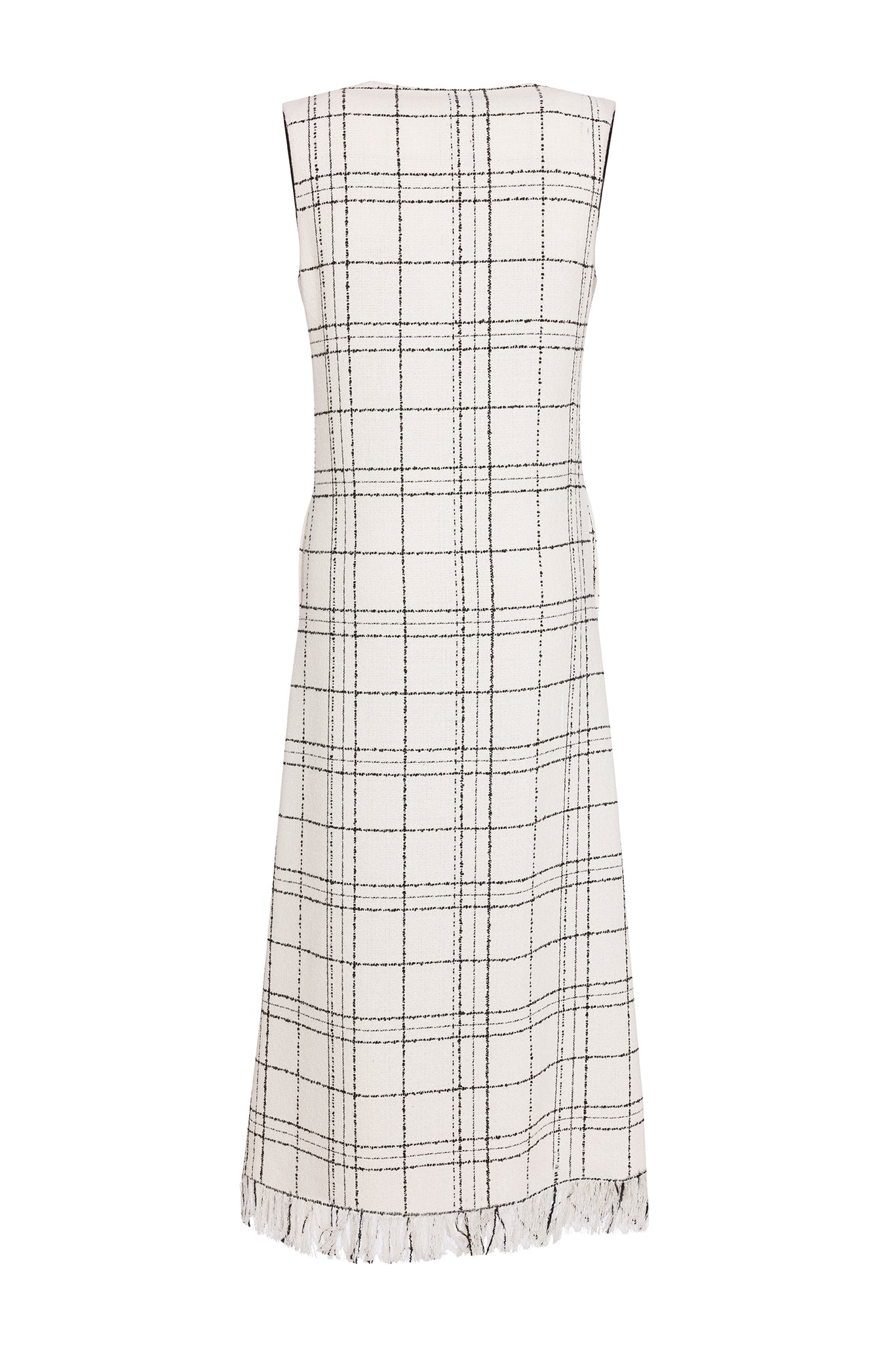 SLEEVELESS TWEED DRESS WITH VEST DETAIL MEHTAP ELAIDI