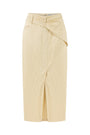 SCARF DETAILED BUTTER YELLOW SKIRT
