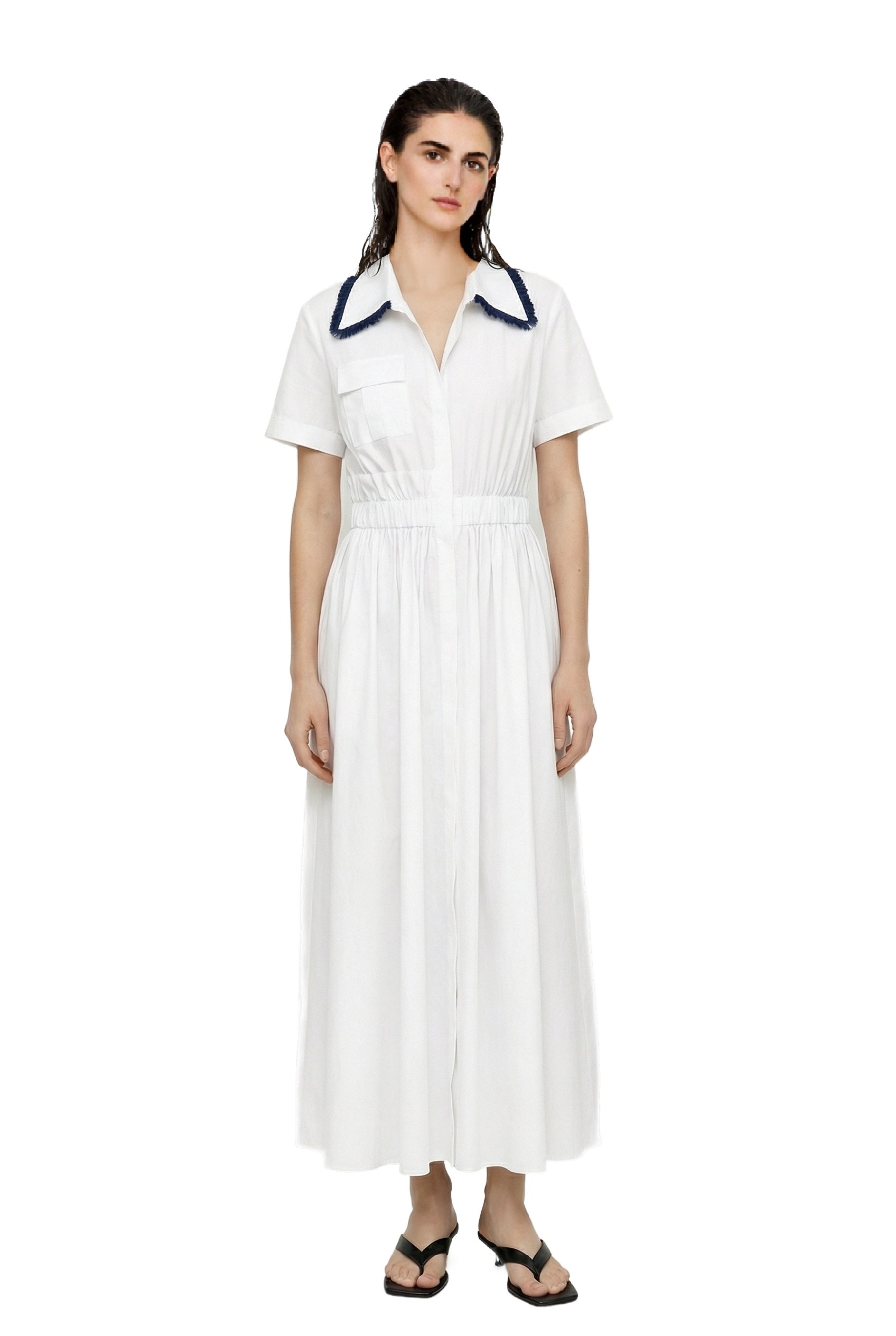 WHITE POPLIN SHIRT DRESS