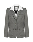 GREY JACKET WITH WHITE COLLAR