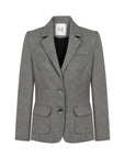 GREY JACKET WITH WHITE COLLAR