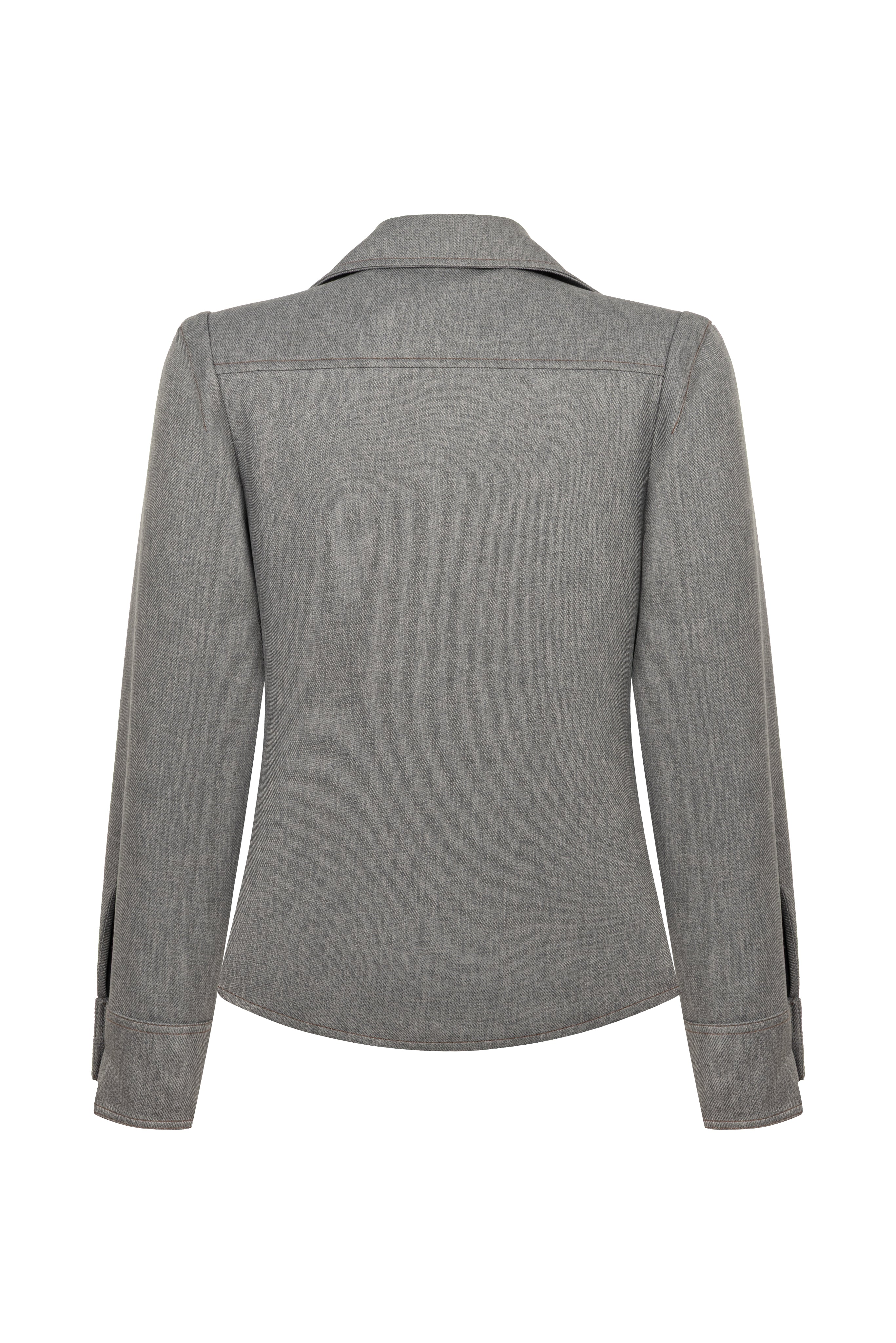 GREY GABARDINE OVERSHIRT