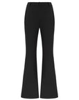 FLARED BLACK PANTS WITH BUTTON DETAIL