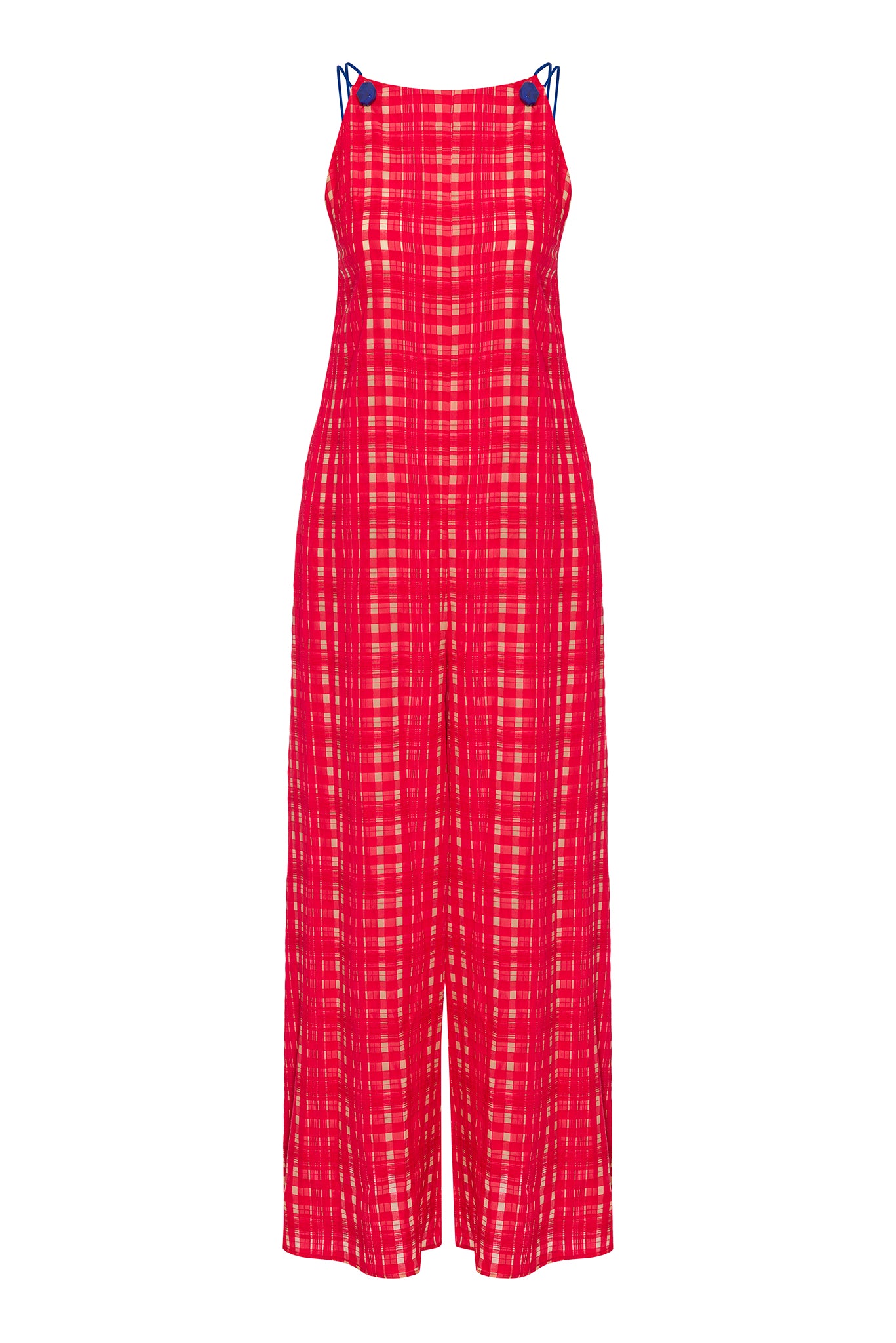 PLAID JUMPSUIT WITH EXTRA LONG STRAPS