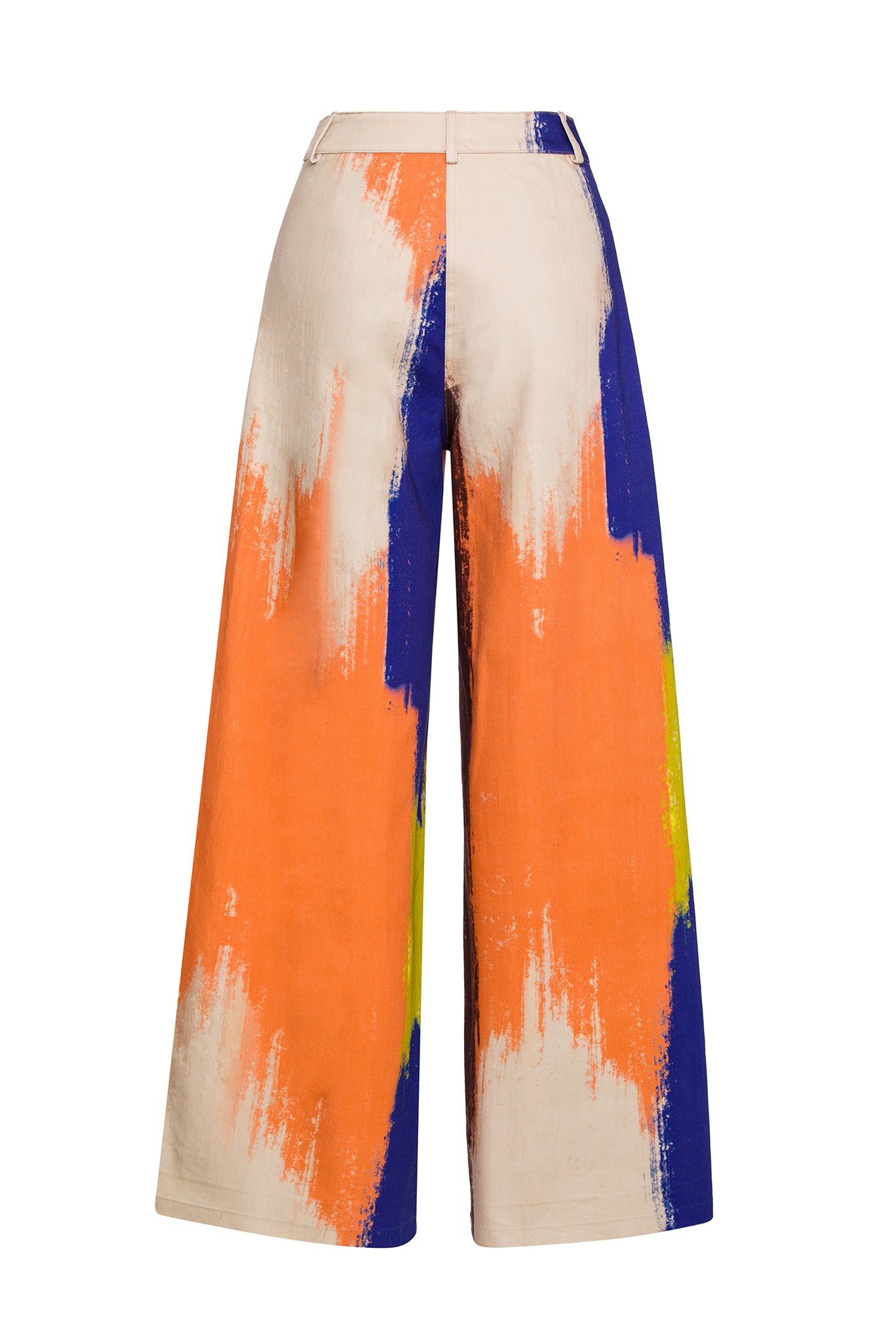 Brushstroke Printed Denim Pants