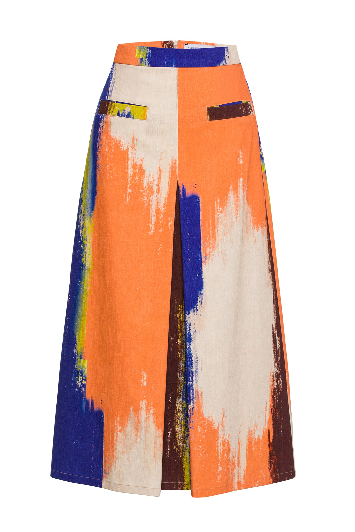 Brushstroke Printed Denim Skirt