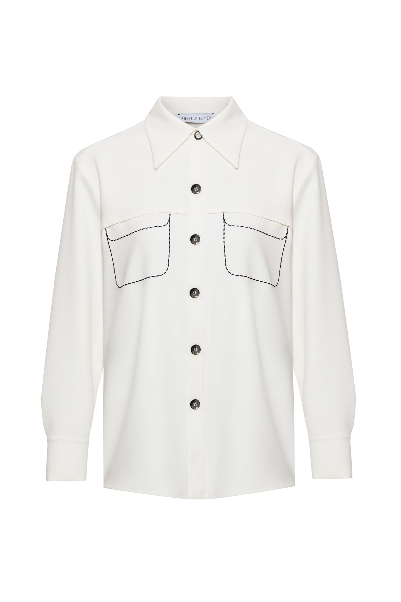 Overshirt with Pocket Embroidery