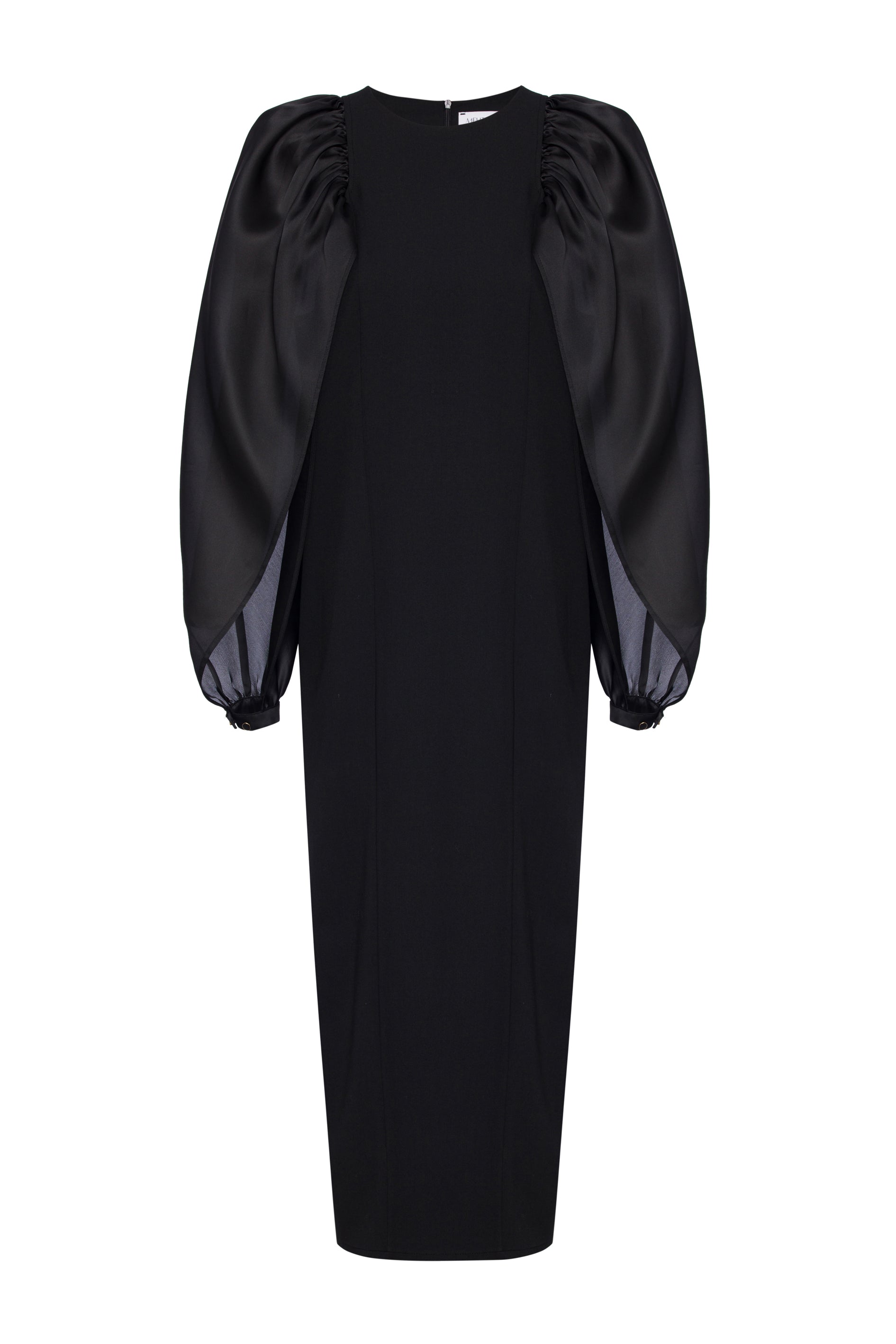 Conic Dress with Organza Sleeves