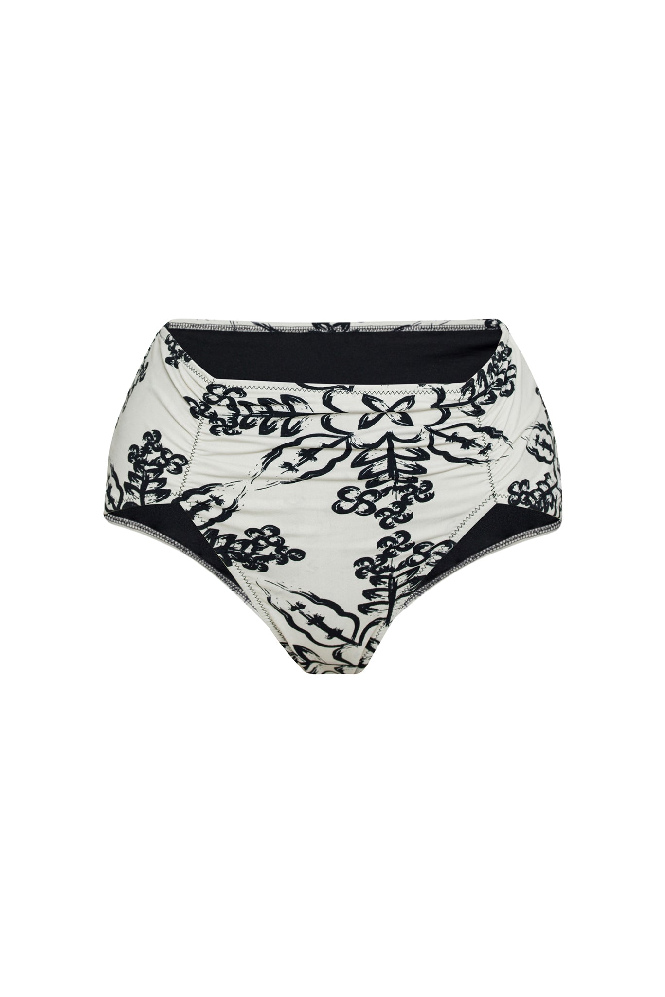 Ruched High Waist Bottom Stone Print