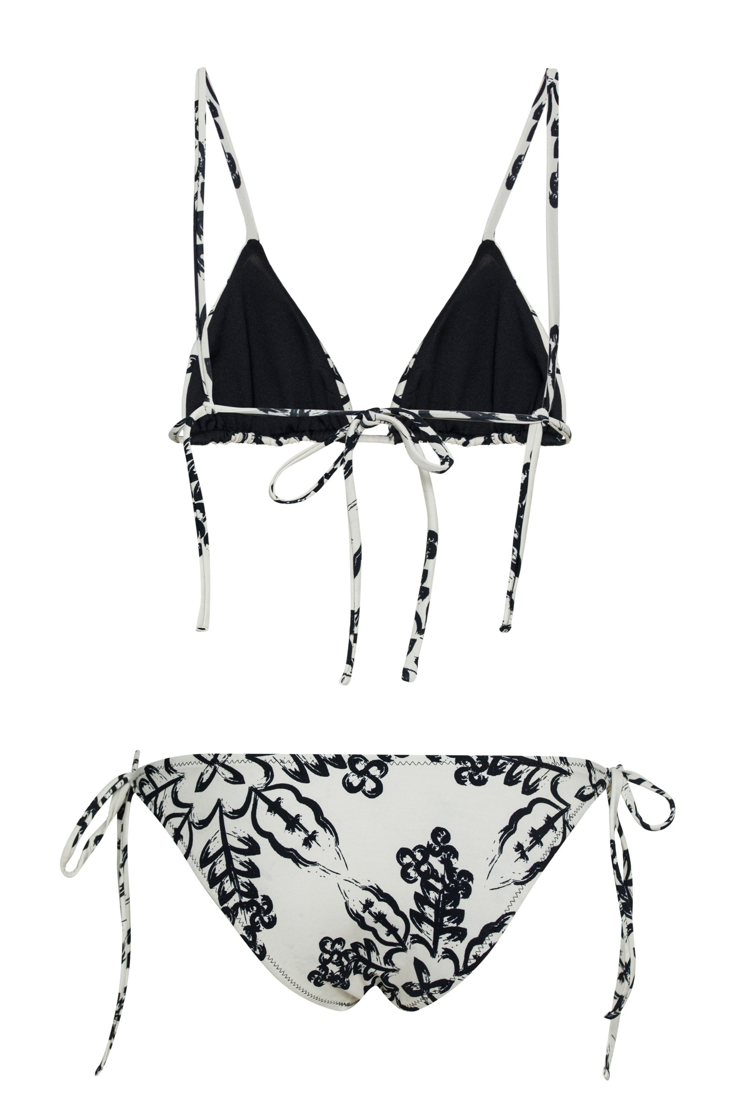 Stone Print Tie Up Bikini Top