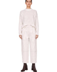 WHITE DENIM CONIC PANTS