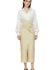 MIMOZA SHIRT WITH BUTTER YELLOW CORSET