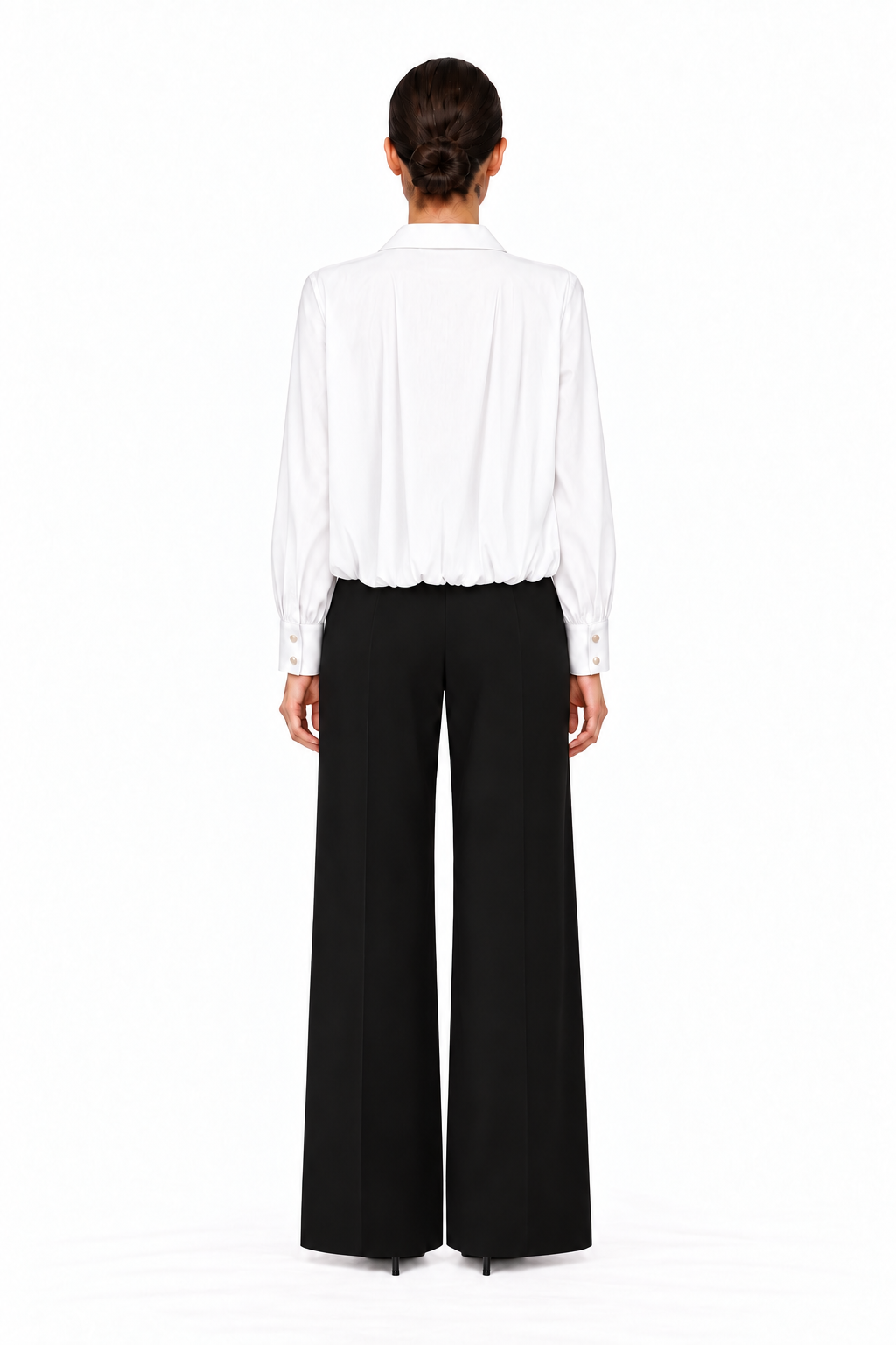 ORTANCA GATHERED WHITE SHIRT