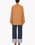 YELLOW FLORAL BROCADE BLAZER