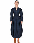 LIVIA NAVY BLUE SHIRT WITH WHITE POLKA DOTS