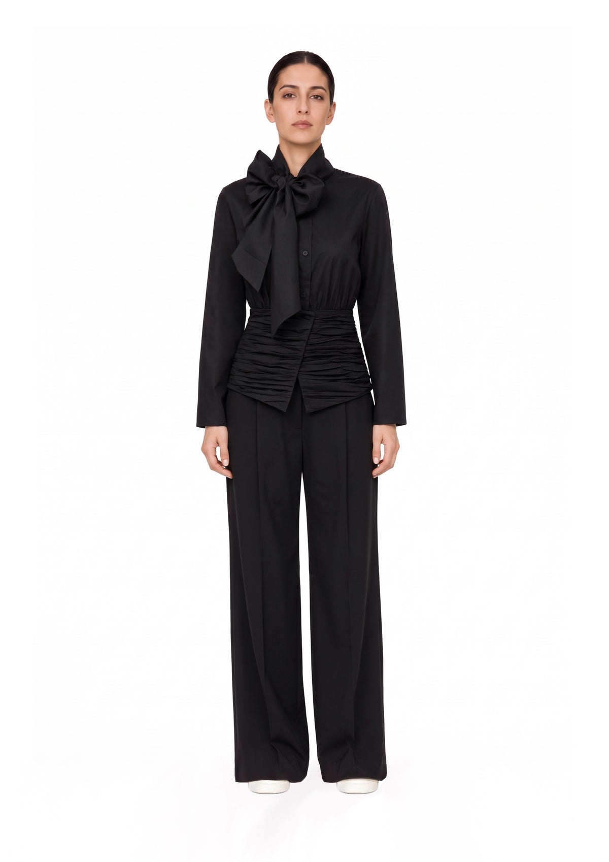 DILARA BLACK SHIRT WITH BATWING SLEEVES