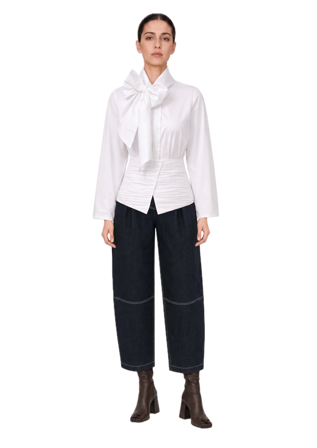 DILARA WHITE SHIRT WITH BATWING SLEEVES