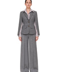 GREY SPLIT-ARM JACKET WITH SHIRT DETAILS