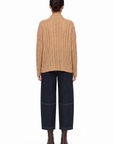 ZIGZAG BRAIDED CASHMERE BLEND SWEATER